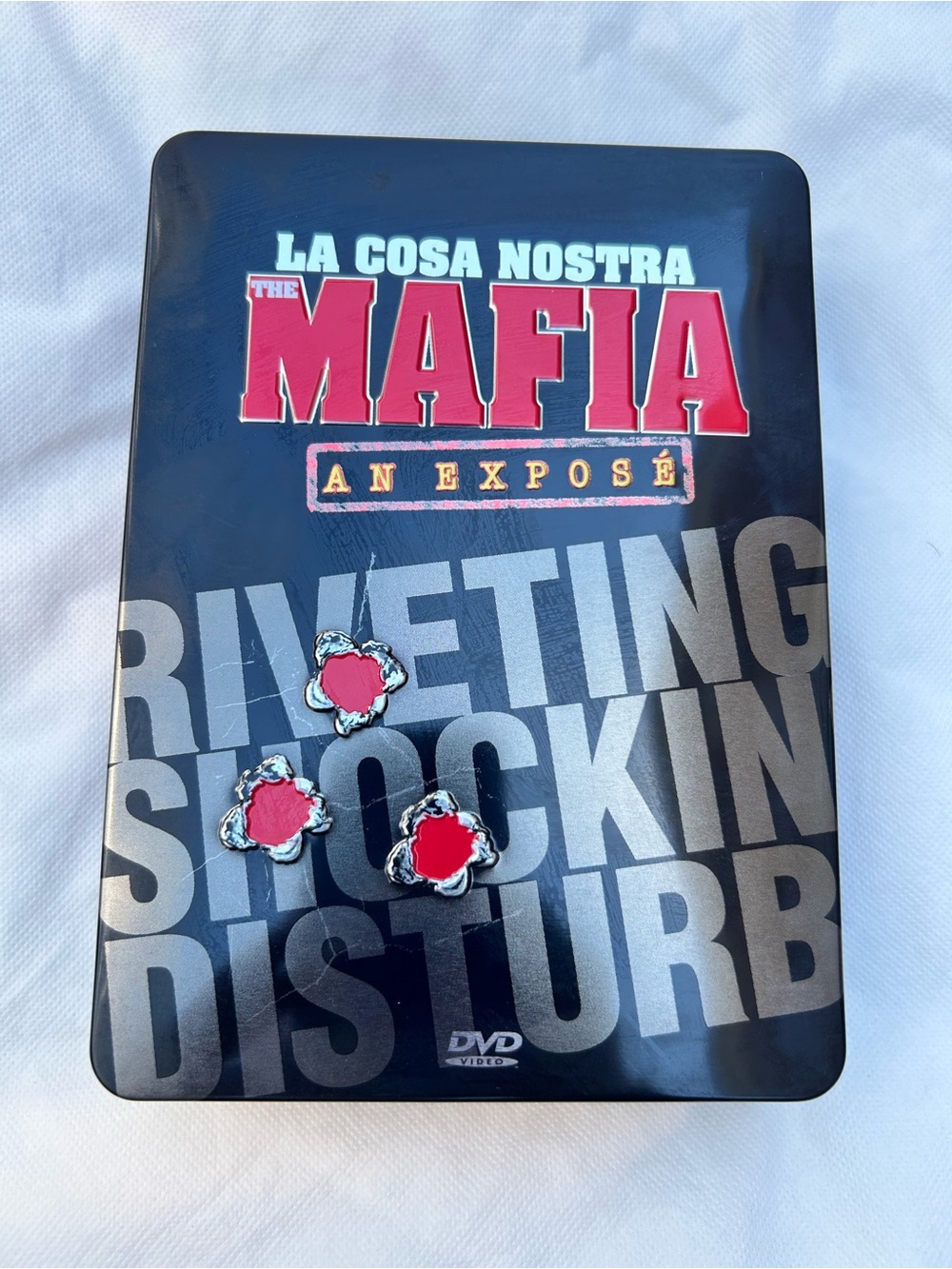 La Cosa Nostra The Mafia An Exposé Metal DVD Tin - Black & Red